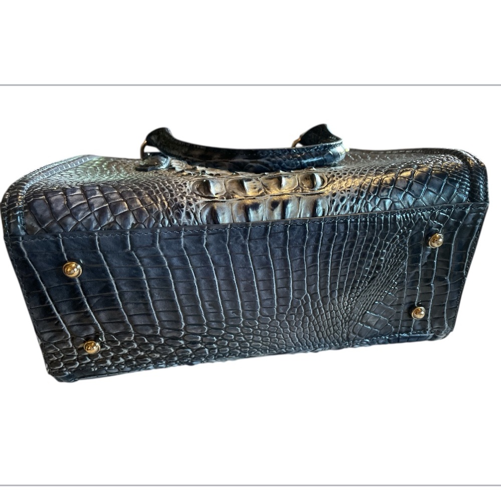 Brahmin Blue Croc-Embossed Satchel - Picture 3 of 11